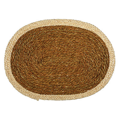 Gone Rural Oval Placemat, White/Natural Gone Rural Oval Placemat, White/Natural